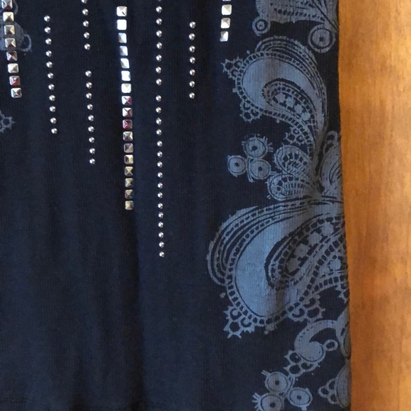 Decree Black Stud Tank Top Medium - Picture 3 of 4